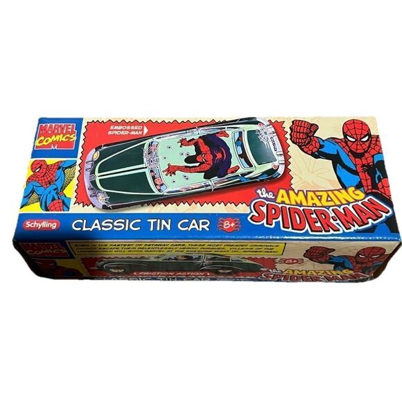 Spider Man Schylling Classic Tin Car with Embossed Spider Man - Picture 8 of 8